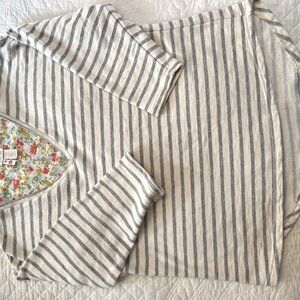 Matilda Jane Hello Lovely Anything But Ordinary Cream and Gray Striped Pullover